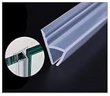 Glass Shower Door Seal Strip(Need Silicone Glue), 120inch Frameless Weather Stripping Seal Sweep for Door Windows, Flexible with Durable Weatherproof Silicone for 3/8" Glass (h Shape)