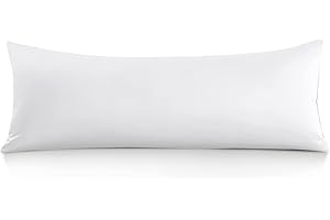 Oubonun 100% Cotton Body Pillowcase - 800 Thread Count/21x54, Moisture Absorbent and Breathable, Premium Hotel Body Pillow Cover for All Seasons, White