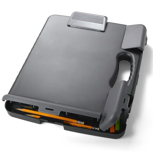 Officemate Portable Storage Clipboard Charcoal