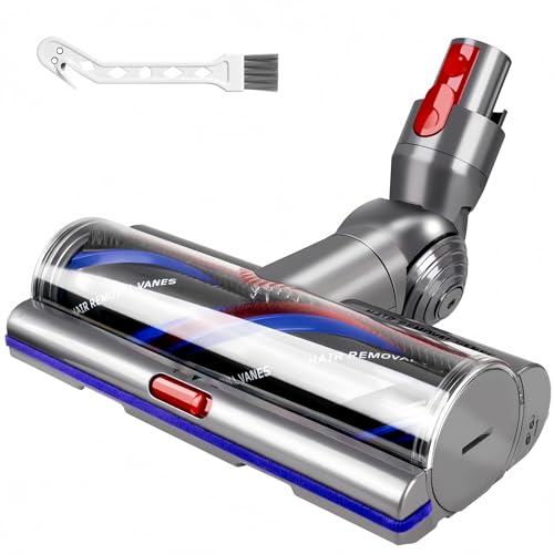 Brosse Motorisée High Torque Compatible avec Dyson V15 V11 V10 V8 V7, Tête d'Aspirateur Anti-Enchevêtrement de Rechange pour Poils d'animaux Tapis et Sols Durs, Aspiration Réglable