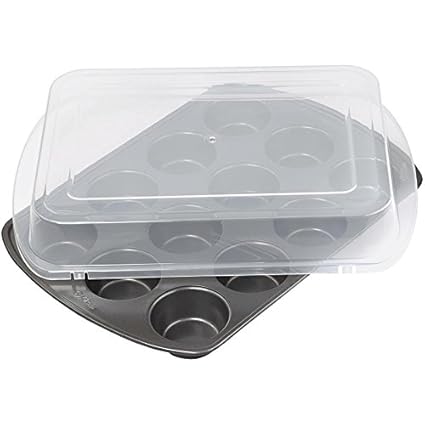 Wilton Premium Nonstick Covered Muffin Pan, 12-Cavity