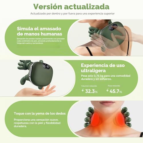 Electric Cervical Massager, 4D Cervical Massager, with Three Kneading Modes and Two Heat Settings to Deeply Release Muscle Tension, Ideal Gift for Dads, Moms and Friends