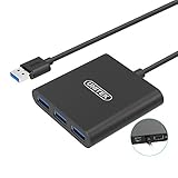 USB 3.0 Hub, UNITEK Aluminum Super Speed 4 Ports USB 3.0 Hub Compatible iPhone, iPad, Samsung, LG, HTC, Motorola, Smartphone Tablet, Black [No Power Adapter]
