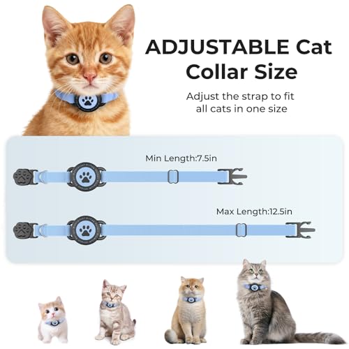 NozlaID Cat Tracker Without Subscription, Compatible Apple iOS Find My& Android Google Find Hud, Mini Pet Activity Tracker Collar, Waterproof Cats and Puppies Tracking Device (1 Pack)