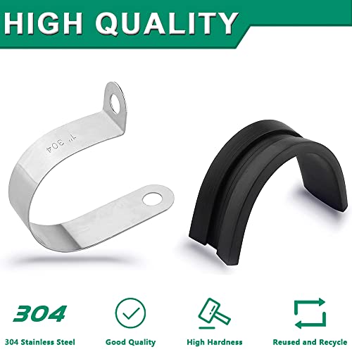 thumbnail image 2 of 30-Pack 1/4 Inch Rubber Cushioned Cable Clamps – 304 Stainless Steel, Insulated 2 of 6