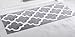 Bathroom Rug - 24 x 60 Inch Long Non Slip Bath Mat with Trellis Pattern - Extra Soft Absorbent Cotton Bath Mat - Machine Washable Bathroom Rugs Runner for Shower, Tub or Vanity by Lavish Home (Silver)