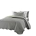 Chezmoi Collection Mesa 3-Piece Oversized Reversible Bedspread Coverlet Set (King, Gray/Sage)