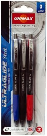 Plus OfficeUnimax Ultra Glide – Pack of 3 pens, Red