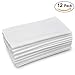 GB Men's Handkerchiefs 100% Cotton Solid White with Stripe Large Classic Hankies Bulk Set