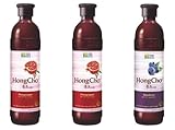 (Limited Quantity/Special Edition) Chung Jung One Hong Cho Drink Mix Concentrate with Vinegar (30.4oz) (900ml) 2 Pomegranate + 1 Blueberry (Pack of 3)