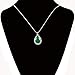 Silver Necklace Green Teardrop Pendant with Box Chain Christmas Gift (Teardrop ,18inch)