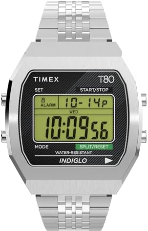 Amazon.com: Timex T80 34mm unisex-adult Watch – Silver-Tone with