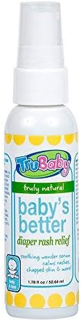 TruBaby Baby's Better Diaper Rash Relief - Natural Ingredient Serum Treatment for Babies, Soothes Eczema, Rashes and Dry, Sensitive Skin 1.78 oz