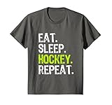 Kids Eat Sleep Hockey Repeat T-Shirt 12 Asphalt
