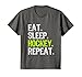 Kids Eat Sleep Hockey Repeat T-Shirt 12 Asphalt