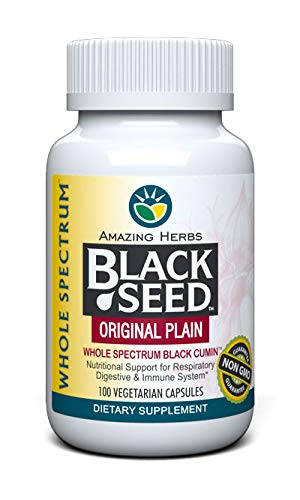 Amazing Herbs 100 cap Black Seed Original Plain (Cumin)