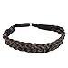 Vigour Synthetic Hair Headband Plaited Hair Head Hoop Elastic Stretch Hairpiece Braided Hair Headbands for Girls or Women's Hair Accessories Medium Brown Color