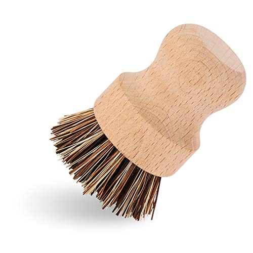 GAINWELL Stainless Steel Chainmail Scrubber Set Cast Iron Cleaner 4in with Wood Scrub Cleaning Brushes