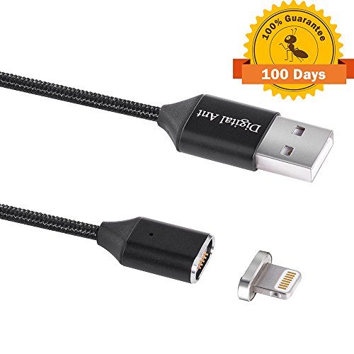 Digital Ant Gen3 Nylon Braided Magnetic Charging and Data Transfer Cable Compatible with i-Products (Black1 3-Pack, 3.3FT)