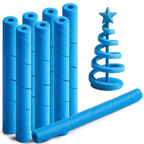 Frienda 8 Pack Pre Cut Spiral Foam Noodles for Modeling, DIY Arts and Crafts Supplies 30 Inch Blue Pre Cut Spiral Noodles Tube Craft Versatile Foam Rod Rope Cylinder