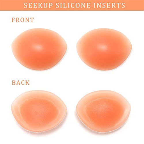 Thick Silicone Bra Inserts, Breast Gel Pads Chest Push Up & Firming Bust Enhancers Padding for B-D Cup, Skin Large - Thumbnail 3