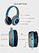 Bluetooth Headphones Over Ear, Hi-Fi Stereo Wireless Headset, Foldable, Soft Memory-Protein Earmuffs, Built-in Mic and Wired Mode for PC/ Cell Phones/ TV (Blue)
