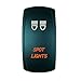 QUNQI STAR 5 pin Laser Backlit Rocker Switch Rock Lights 20A 12V On/Off LED Light Toggle Switch with Jumper Wires Set（SPOR Lights,Orange）