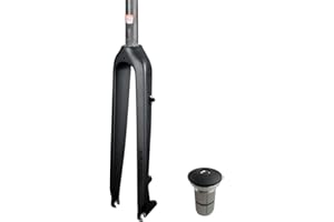 Enjcyling TOSEEK Full Carbon MTB Rigid Fork, 26in 27.5in 29in / Offset 45mm / 1/8" Straight Tube Threadless/Disc Brake / 9x100mm QR / T800 Carbon Fiber/w/Expander, for Mountain Bike XC