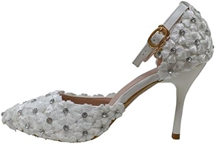Christtian Hansen Lace Wedding Bridal Bridesmaid 4" High Heel Sandals Shoes (7)