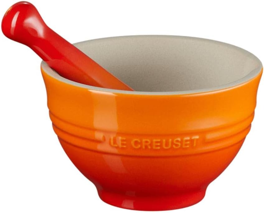 Le Creuset Mortar & Pestle Flame 300 ml Stoneware 11.5x11.5x7.1 cm