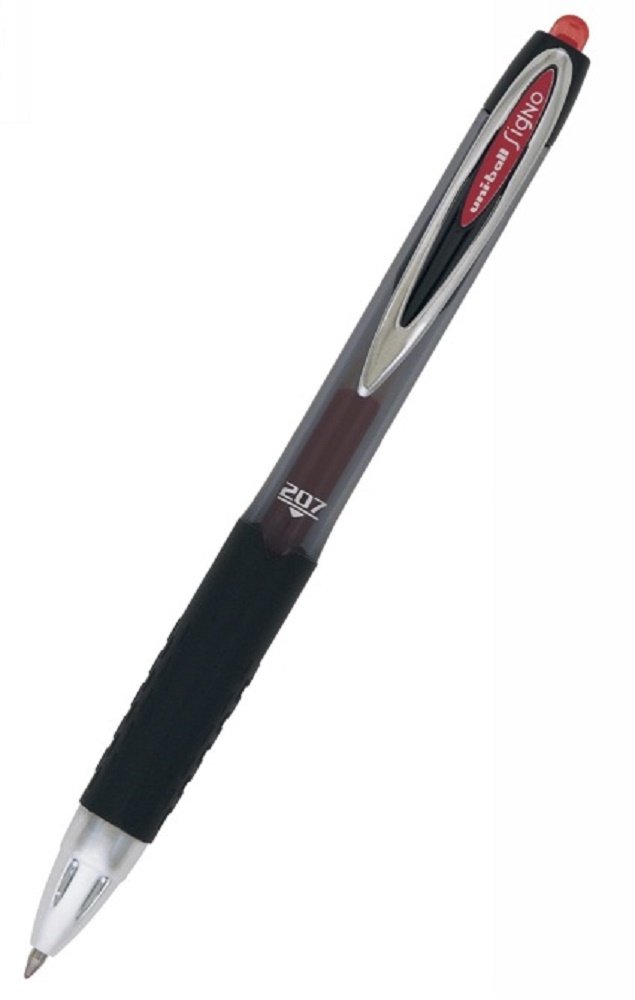Photo 1 of uni-ball 207 Retractable Gel Pens, Medium Point (0.7mm), Red, 2 Count