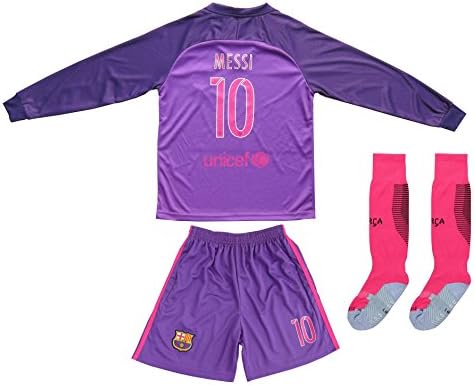 TEXTFACE Lionel Messi #10 Kids Soccer Football Jersey &amp; Shorts Set Youth Sizes (12-13 YEARS)