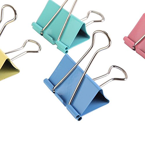 Yexpress Colorful Metal Binder Clips, Assorted Colors and size 1-Inch, 96 Clips