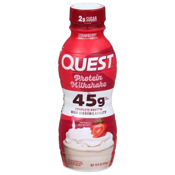 QUEST, STRAWBERRY PROTEIN MILKSHAKE, 14 FL OZ