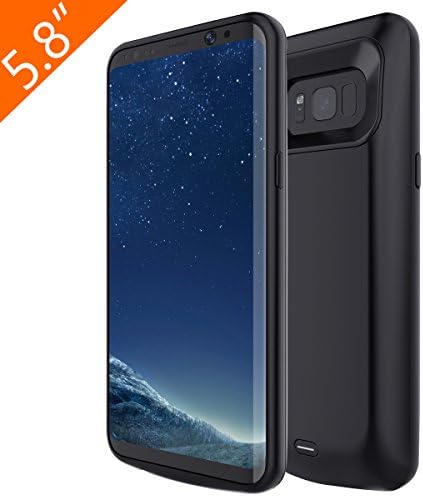 Galaxy S8 Battery Case, 5000mAh Battery Charger Case, External Battery Backup Charger Case Type C Charging CasePack Power Bank Cover For Samsung Galaxy S8(2017) (Black)