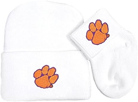 Future Tailgater Clemson Tigers Newborn Baby Knit Cap And Socks Set
