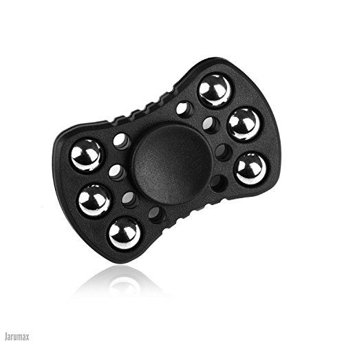 Jarumax Fidget Spinner | 2017 Black EDC Toy | R188 Bearing | 3-5 Minute Spin Time | Extra Ball Bearings for Added Fidget Relief