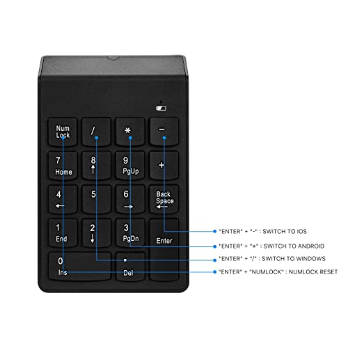 Bluetooth Numeric Keypad cimetech Wireless Slim 18 Keys MultiFunction