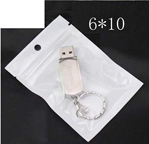 HomeSto 200Pcs /Lot 6x10cm Clear Pearl White Plastic Bag Film Polybag Package for Gifts Zip Lock Zipper
