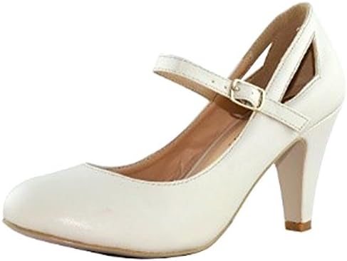 Chase &amp; Chloe Women's Kimmy-40 Mary Jane Round Toe Pumps,Nude,9