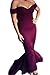 Astylish Womens Evening Dress Off Shoulder Flouncing Mermaid Formal Prom Gowns Medium Wine