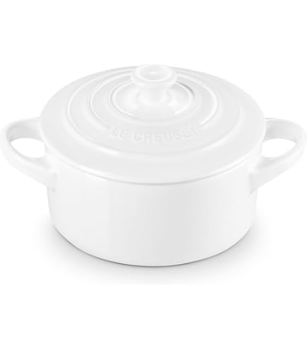 Amazon.com: Le Creuset Stoneware Mini Round Cocotte, 14 oz., White