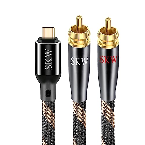 Photo 1 of SKW USB C to 2 RCA Audio Cable Audiophile Type C to 2RCA Male Jack Plug Y Adapter Cord Compatible with iPad Pro, MacBook, Samsung, Pixel 7 Pro 16.4ft/5M