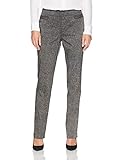 Briggs New York Briggs York Women's Super Stretch Millennium Welt Pocket Pull on Career Pant, Black/White Speckle, 16