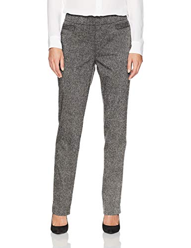 Briggs Women's Super Stretch Millennium Welt Pocket Pull on Career Pant, Black/White Speckle, 16