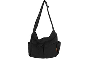 Canvas Messenger Bag Large Hobo Crossbody Bag with Multiple Pockets Casual Shoulder Tote Bag for Women and Men