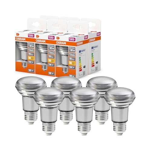 Osram LED Star R63 LED Lampe für E27 Sockel, Reflektor-Lampe, GL, 210 Lumen, warmweiß (2700K), Ersatz für herkömmliche 40W Glühbirnen, nicht dimmbar, 6er-Pack