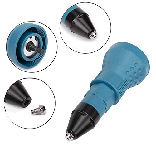 Kamas Professional Electric Rivet Nut Gun Riveting Adaptor Cordless Riveting Drill Adaptor Insert Nut Tool Riveting Drill Adapter - (Color: Blue)