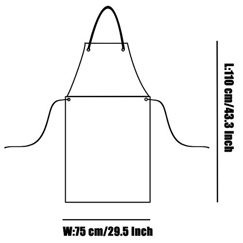 Homsolver Heavy Duty Vinyl Waterproof Apron Durable Ultra Lightweight Extra Long Black - Industrial Grade Material for Ultimate Protection (Black, 43" x 30")