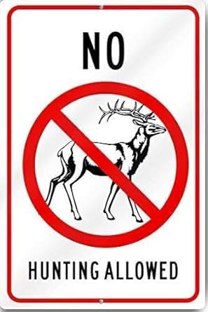 Amazon.com: No Hunting Allowed Sign Metal Funny Warning Sign Private Property Notice Safety Sign ...